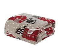 Christmas Throw Blanket Plush Fleece Festive Blankets for Kids and Adults Warm Soft Christmas Blankets and Throws for Winter Holiday Cabin Blanket for Sofa Couch Cozy Xmas Movie Gifts for Women