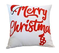 Christmas Throw Pillow Covers - 18 x 18 Inch Soft Pillowcase,Embroidered Christmas Cushion Covers | for Living Room Bedroom Couch Sofa Bed Car Holiday