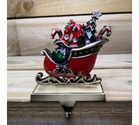 Christmas @ Thumpers Premier Decorations 16cm Coloured Metal Sleigh Stocking Holder