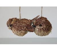 Christmas @ Thumpers set of 2 feathered bristle twitter birds 7.5cm