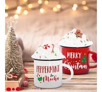 Christmas Tiered Tray Decor with Faux Whipped Cream Mug Toppers Winter Holidays Gifts for Woman Xmas Peppermint Gingerbread ManTable Centerpieces Ceramic Mini Coffee Mugs Decoration