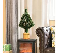 Bon Noel 2Ft Prelit Artificial Christmas Tree Fiber Optic Led Light Decoration, Green