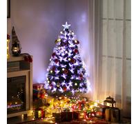Bon Noel 4' Green Pre-Lit Artificial Fibre Optic Christmas Tree 130 White LED, Green
