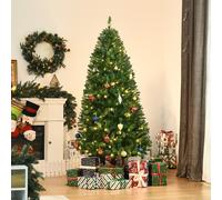 HOMCOM 6FT Christmas Tree Warm White LED Light Holiday Home Decoration, Green