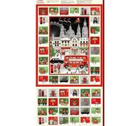Christmas Time London Advent Panel 100% Cotton Print Fabric
