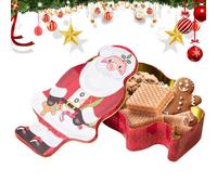 Christmas Tin Boxes,Portable Santa Claus Shape Biscuits Containers,Candy Cookie Tins | for Snacks Candy New Year Holiday Wedding Party Dessert