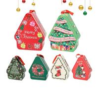 Christmas Tins | 6 Pieces Cute with Lid,Christmas Treats Storage Tinplate Box,for Chocolates Fudge Nuts Students Children Girls Family Friends