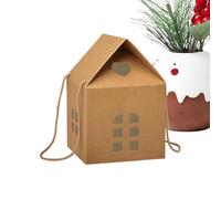 Christmas Tins - Paper House Shaped Fruit Containers | Holiday Gift Boxes for Chocolate, Fruits, Crafts, Party Favors, Christmas , Family Gatherings, Office, Teachers, St