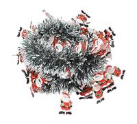 Christmas Tinsel Garland Mixed Color Metallic Twist Garland Santa Claus Chunky Tinsel Decoration for Xmas Party Supplies Christmas Tree Decorations (B, 200CM)
