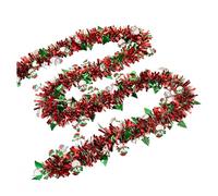 Christmas Tinsel Garland With Bows, 200cm Metallic Holiday Decor | Metallic PET Material, Flexible Wire Core, For Elegant Holiday Styling M
