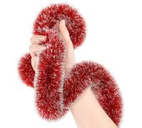 Christmas Tinsel Multiple Variation 2M/15M | Shiny Red Metallic Tinsel Garland for Xmas Tree & Home Décor | Sparkling Christmas Decorations for Indoor & Outdoor Holiday & New Year Celebrations.