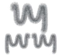 Christmas Tinsel Multiple Variation 2M/15M | Shiny Silver Metallic Tinsel Garland for Xmas Tree & Home Décor | Sparkling Christmas Decorations for Indoor & Outdoor Holiday & New Year Celebrations.