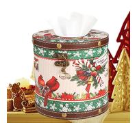 Christmas Tissue Box, Cylinder Stand - Tissue Boxes for Festive Occasions with Family in the Living Room, for Home, at the Table, in the Dining Room and in the Kitchen on Holidays