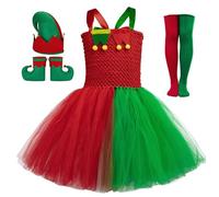 Christmas Toddler Girl Sleeveless Mesh Tutu Costume Dress Set For Cosplay Performance Party Weargirls Reindeer Baby Gift Wear Baby'S First Outfit