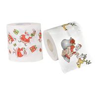 Christmas Toilet Paper 2 Rolls Santa Claus Printed Christmas Toilet Roll Funny Merry Xmas Paper Bulk for Bathroom Decor Stocking Stuffers Party Favors