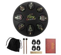 Christmas Tongue Drum, 6 Inch Colorful Christmas Pattern Trumpet Handpan Drum, Portable Steel Tongue Drum Set