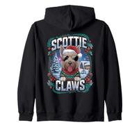 Christmas Top Santa Scottie Claws Dog Owner Scottish Terrier Zip Hoodie