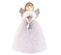 Christmas Topper, Star Light Decor, Angel Statue for Holiday Display, Elegant Craft Design with Glow Function, Seasonal Ornament Piece for Bedroom, Office and Yard, 5.91x10.24 inches