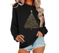 Christmas Tops For Women Uk Crewneck Xmas Jumpers,Christmas Tree Print,Long Sleeve,Holiday,Casual,Loose,Funny,Novelty,Festival,Fall,Winter Sweatshirts