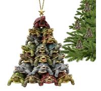 Christmas Tortoise - 12cm Acrylic Hanging Pendant, Festive Inspired Decoration, Seasonal Tree Accent, Holiday Mural | Hanging Decorative