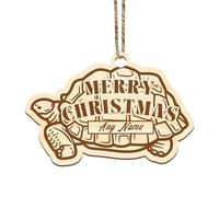 Christmas Tortoise Bauble: Personalised Tortoise Christmas Decor, Wooden Pet Bauble, Custom Tortoise Name Ornament, Tortoise Lover's Gift