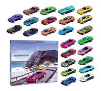 Christmas Toy Car Countdown Calendar | Realistic Collectible | Countdown Calendar with Toy Vehicles,for Boys Girls Collectors Living Room Bookshelf Classroom