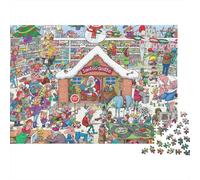Christmas Toy Store 1000 Pieces Jigsaw Puzzles Engaging Family Games Christmas Market with Crowds Jigsaw Puzzle Beautiful Decoration for Adults & Families 38x26cm/1000pcs