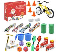 Christmas Toys Countdown Calendar - 24-Day Finger Skateboard Toys Count Down Calendar - Childhood Relaxing Gadgets Creative for Family Gathering Parent-Child Interaction