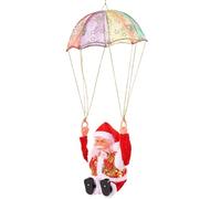 Christmas Toys Parachute Santa Electric Cute Cartoon Hanging Tumbling Santa Claus Decor with Music Christmas Decorations for Home Party for Kids