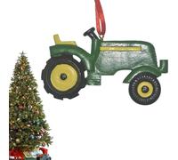 Christmas Tractor Pendant, Resin Christmas Tree, Tractor Pendant, Festive Craft Decoration, Rustic Jewellery for Home