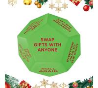 Christmas Trading Dice Game, Christmas Dice Game - Christmas Activity Game with 12 Different Sides - Small PU Dice, Dice Throwing Game, Funny Dice Games for Women and Men