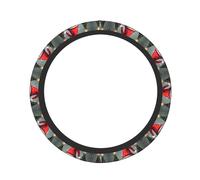 Christmas Traditional Gnome Print Car Steering Wheel Protector Non-Slip Cute Fit Cars Trucks Driver Easy Installation