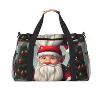 Christmas Traditional Gnome Print Functional Travel Tote Ample Space Travel Bag Foldable Carry On Tote for Weekender