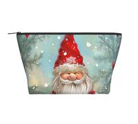 Christmas Traditional Gnome Prints Trapezoid Makeup Bag Travel Cosmetic Organizer with Foam Padding for Gym, Office, and Weekend Trips
