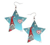 Christmas Traditional Gnome Women's Fashion Earrings, Celestial Dangle Earrings, Star Shape Jewelry for a Versatile