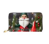 Christmas Traditional Gnomes Print Cellphone Credit Card Money Holder Wallet Leather Women Card Wallet Zipper Pocket, Black, One Size, Black, One Size