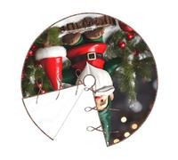 Christmas Traditional Gnomes Print Christmas Tree Skirt Holiday Decor Xmas Mat Festive Halloween Parties Accessory