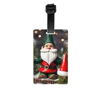 Christmas Traditional Gnomes Print Luggage Tags for Suitcases Labels Set Waterproof Easy-to-Identify Travel Daily Use