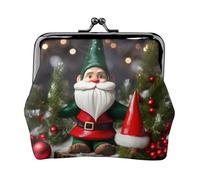 Christmas Traditional Gnomes small wallets woman,wallets for women,coin purse for women,small womens wallet,with zipper and kiss lock, Black, One Size, Art Deco