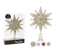 Christmas Traditions 8 inch Gold Glittered Filigree Christmas Star Tree Topper Star/Home Decor Ornaments (Gold)