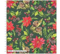 Christmas Traditions by Debbie Shore-Christmas Fabrics-100% Cotton. Ideal for Crafts, Patchwork, and Dressmaking