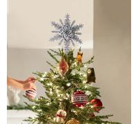 Christmas Traditions Glittered Filigree Christmas Star Snowflake Tree Topper Star for Small/Mini XMas Tree/Home Decor/Table/Shelf Ornaments (C)