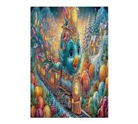 Christmas Train 300 Pc Classic Jigsaw Puzzle Science Fiction Puzzle for Adults Hard Challenging Hobby Home Decor Poster Sturdy Creativity & Gift Giving 300 PCS