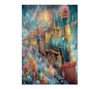 Christmas Train 300 Pcs Jigsaw Puzzle Bundle Science Fiction Puzzle for Adults Teens 14+ Fun Family Game Mindful Activity Spring Gift Precision Cut Board 300 PCS