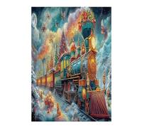 Christmas Train 300 Piece Jigsaw Puzzle for Adults Science Fiction Jigsaw After School Activity for Teens Stress Buster Whimsical Gift Idea Stylish Home Decor 300 PCS