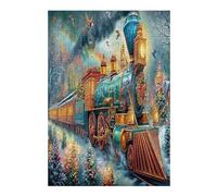 Christmas Train 300 Piece Jigsaw Puzzle for Adults Science Fiction Meditation Aid Mindful Practice Detailed Design for Yoga Enthusiasts 300 PCS