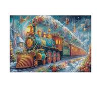 Christmas Train 300 Piece Jigsaw Puzzle for Adults Teens Science Fiction Jigsaw After Gym Relaxation Brainteaser Puzzle for Fitness Lovers Stress 300 PCS