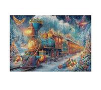 Christmas Train 300 Piece Jigsaw Puzzle for All Ages Science Fiction Jigsaw Neighborhood Get Together Family Game Whimsical Design for Any Event 300 PCS