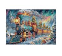 Christmas Train 300 Piece Jigsaw Puzzle for All Ages Science Fiction Jigsaw Neighborhood Get Together Family Game Whimsical Design for Any Event 300 PCS