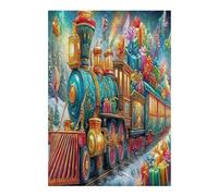 Christmas Train 300 Piece Jigsaw Puzzle Pack Science Fiction Teens Beginners Cognitive Development Puzzle Fans Group Play High-grade Rigid Cardboard 300 PCS